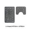 Non Slip Absorbent Bathroom Rug Set Grey Soft Pebble Design 1/2 Piece for Bathroom Toilet Front Floor Use