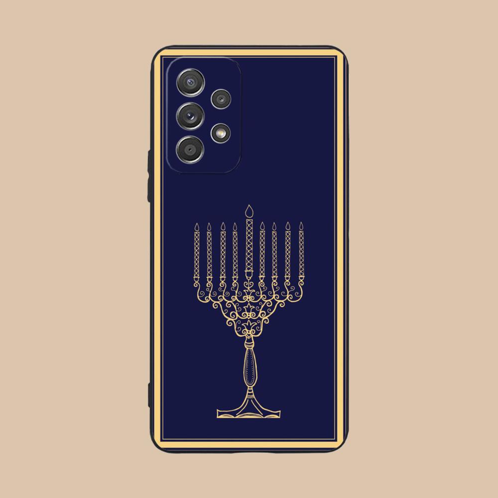 Jewish Hanukkah Mobile Phone Case for Samsung Galaxy M55 54 42 35 34 33 32 23 22 15 14 13 12 F55 5G Colorful Cover Pretty Luxury