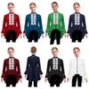 Costum Victorian Gotic pentru Fete Jachetă cu Mânecă Lungă și Volane din Dantelă Redingotă Renaștere Pirat Steampunk Îmbrăcăminte deghizată