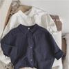 Camisa de manga murciélago estilo japonés retro para niños - Algodón y lino, primavera/otoño, ropa de abrigo para bebé niño
