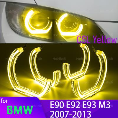 For BMW 3 Series E90 E92 E93 M3 Coupe Cabriolet 2007-2013 CS CSL Style Lemon Yellow DRL Angel Eyes Light Daytime Running Light