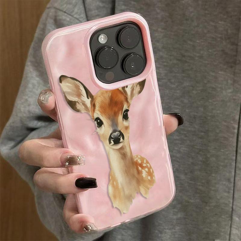 

Adorable Deer Phone Case For iPhone 17 Cases iPhone 16 Pro Max 15 14 Plus 13 12 11 16E 17 Air Shockproof Candy TPU Bumper Cover iPhone 12 Pro