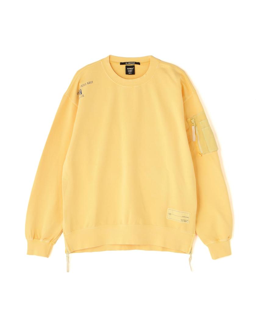 AVIREX FADE WASH MIL. POCKET SWEAT Men's M 438 lemon 783-5132011