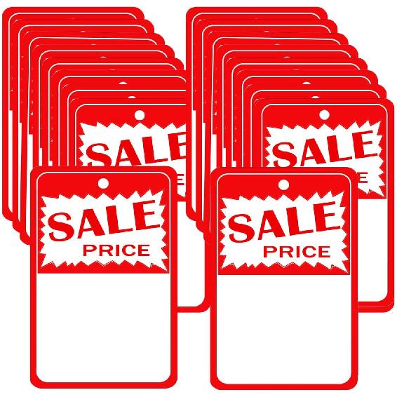 Sale Price Tags Cards,2x3 Inch Retail Labels,Price and Sales Business Store Signs Cardstock (100 Pack