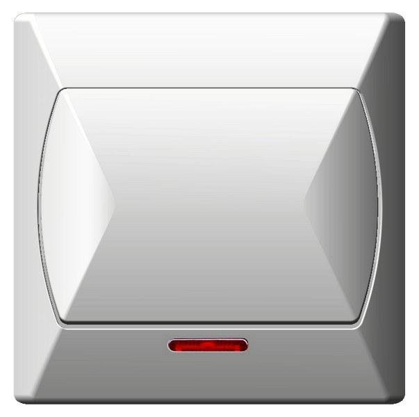 Single-pole switch with orange illumination ACCENT WHITE