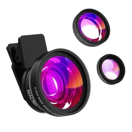 Universal Mobile Phone 0.45X Wide Angle 12.5X Macro High Clarity Lens for iPhone Android