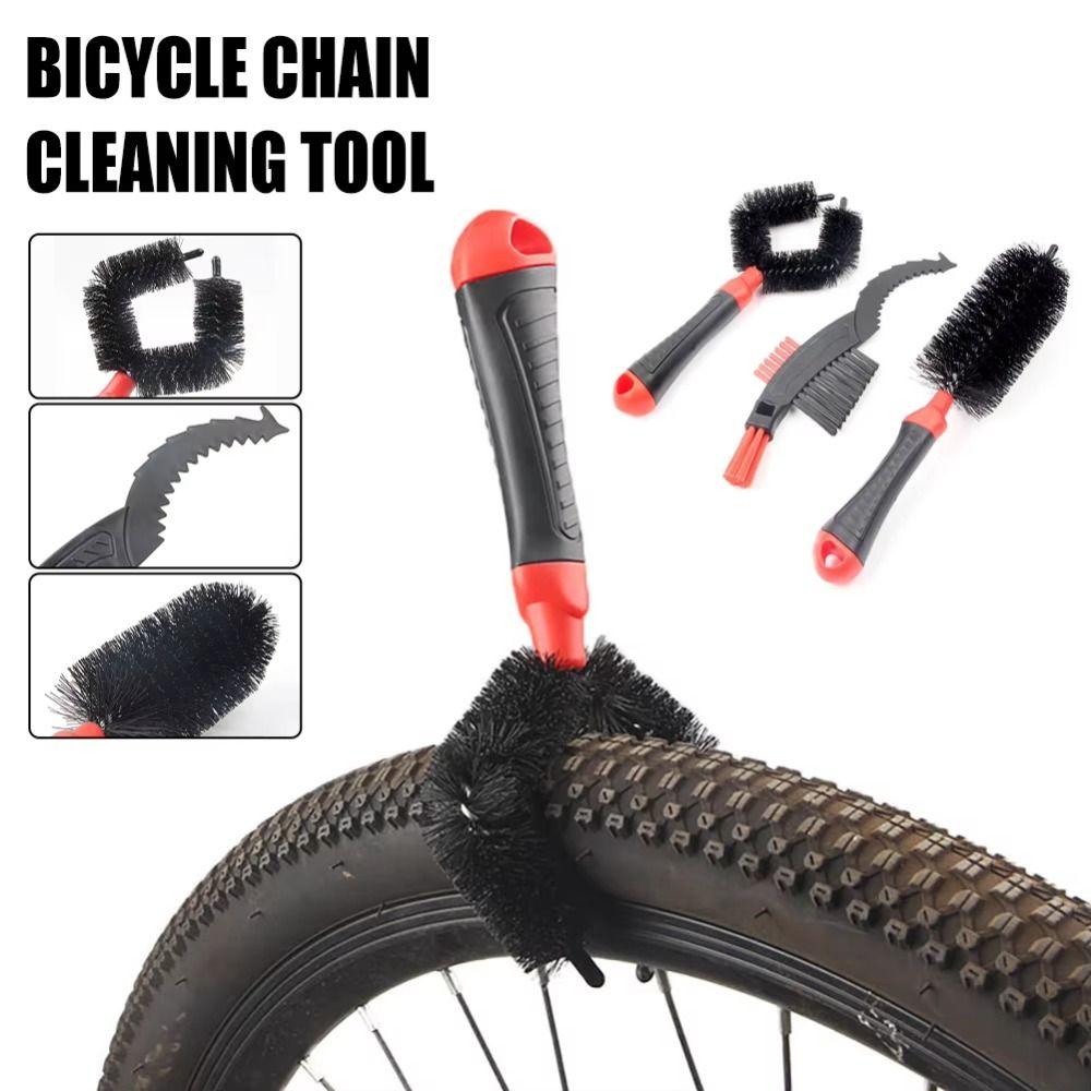 3Pcs Quick Washing Bike Chain Brush Multi-functional Chain Scrubber Mountain Bike