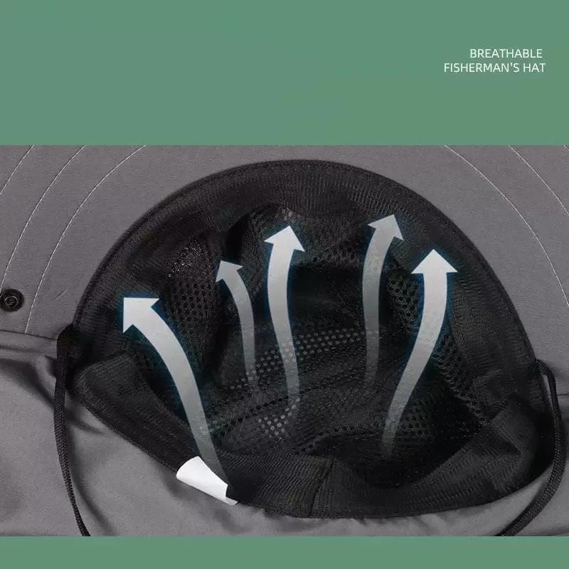Chapéus de Sol de Verão Proteção UV Boné de Caça Pesca ao Ar Livre Para Homens Mulheres Caminhadas Camping Viseira Chapéu Balde Aba para Pescoço Chapéu de Pescador