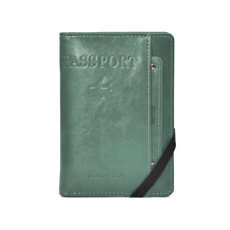 

Обложка для паспорта из искусственной кожи, держатель, дорожный кошелек, RFID-защитный чехол для паспорта, многофункциональный держатель для карт, дорожные аксессуары светло-зеленый