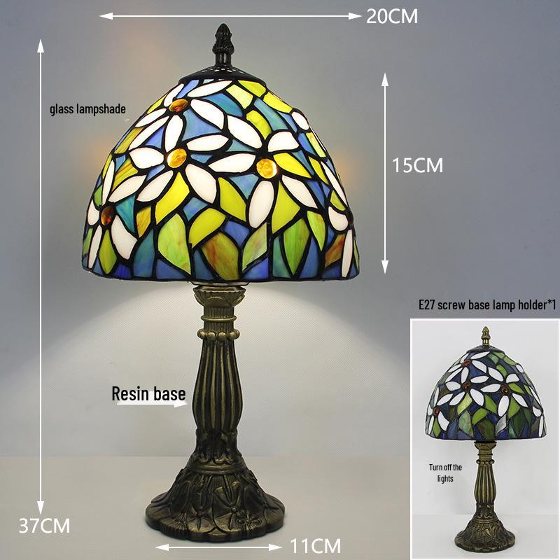 Tiffany Vintage Stained Glass Table Lamp for Bedside or Cafe