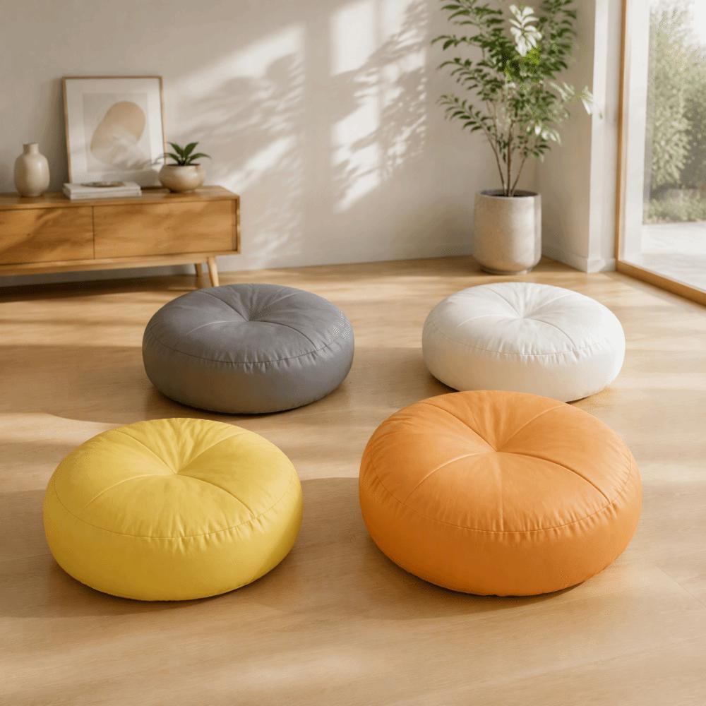 Non-Slip Tatami Mat Leather Futon Tech Fabric Floor Footstool  Bay Window