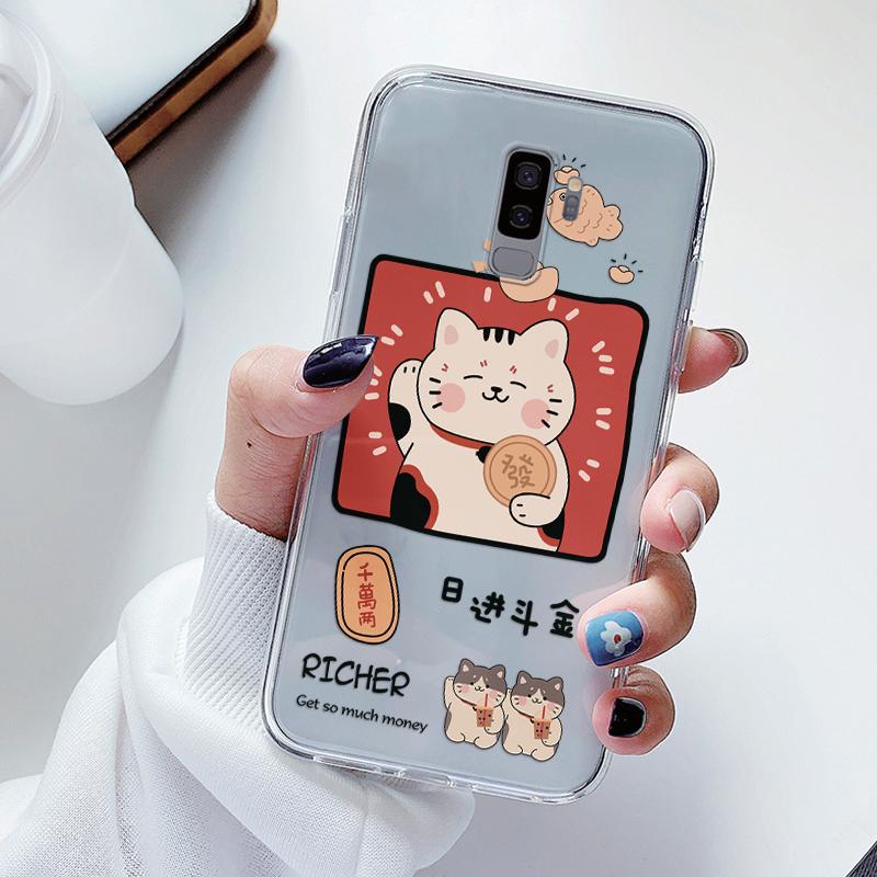 For Samsung Galaxy S9 S 9 Plus Phone Case Cartoon Back Cover Transparent Soft Silicone Flower Funda For Samsung s9 S9+ Cute Capa