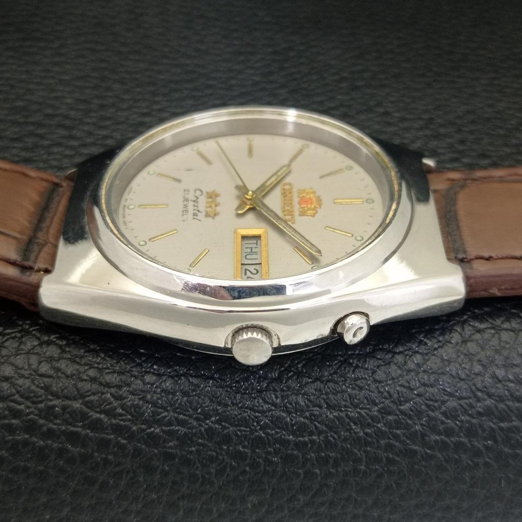 Orient CRYSTAL AUTOMATIC VINTAGE JAPAN 46941 MENS ORIGINAL DIAL WATCH A703338-1 R213b-a703338