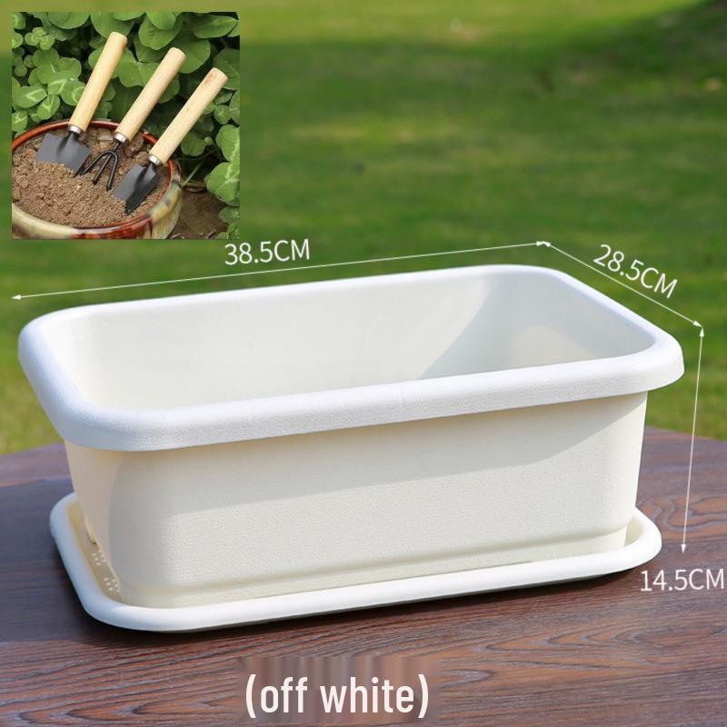 Durable Large Rectangular Plastic Vegetable Growing Pot for Balconies
