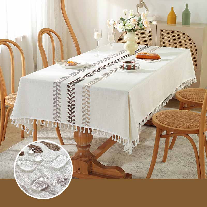 Thickened Imitation Cotton Linen Dining Household Square Wear-resistant Waterproof Oil Proof Tablecloth