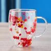 Double Walled Glass Coffee Mugs Ergonomic Handle Anti-Scald Dried Flowers Double-Layer Heat Insulation Glass Cup Home Supplies