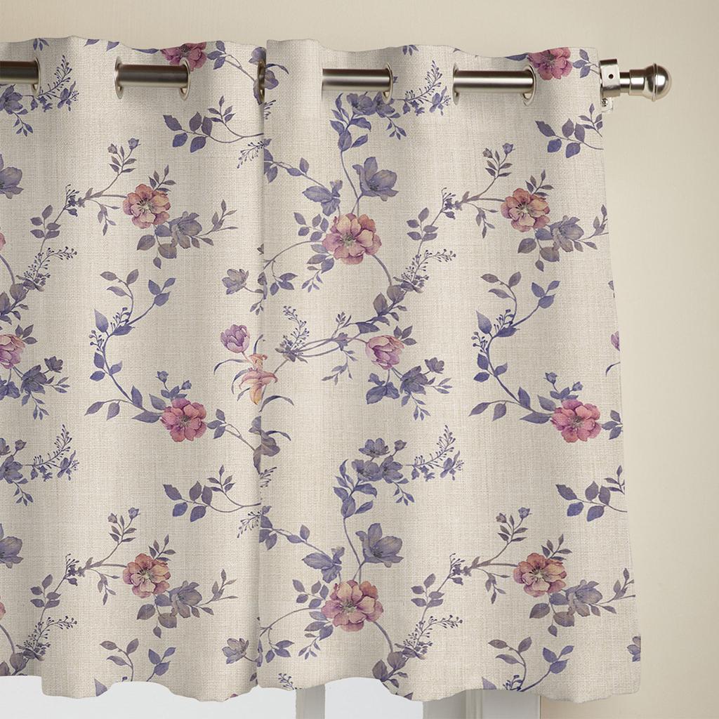 Cortinas de ventanas con flores y plantas, tratamientos de ventanas para sala de estar y dormitorio, cortinas de cocina para el hogar