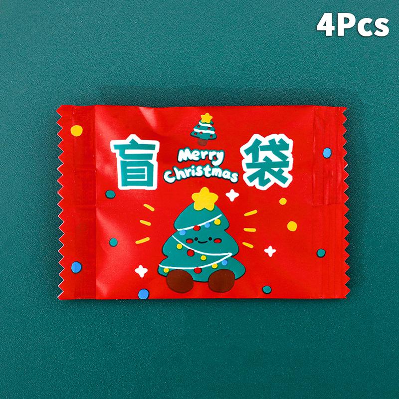 

4Pcs Christmas Blind Bag Keychain Student Backpack Decoration Pendant Cute Christmas Small Keychain Accessories Surprise Gifts