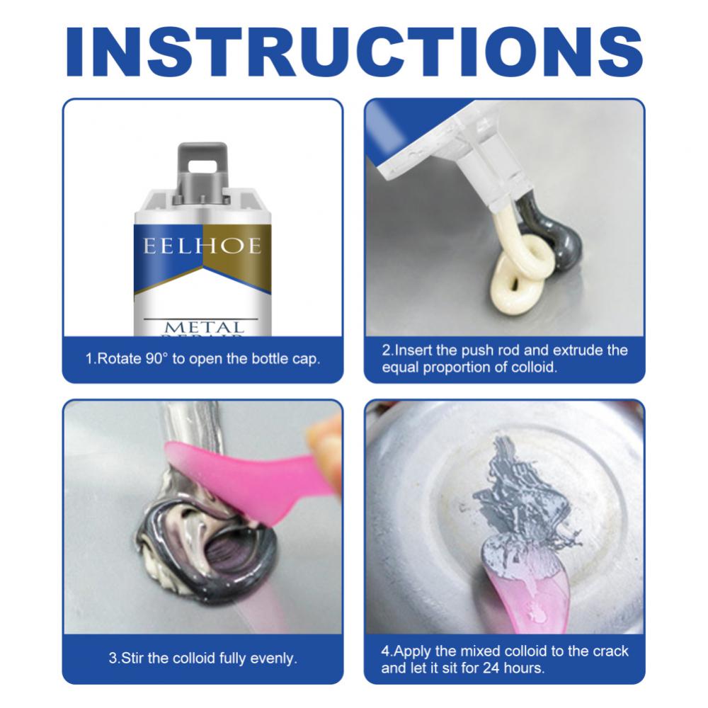 50g/100g Industrial Strong Repair Glue 2 In1 Heat Resistance Cold Weld Metal Repair Paste A&B Adhesive Gel Casting Agent Tools