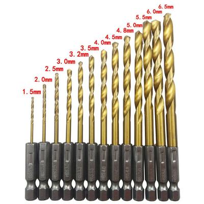 Broca HSS 1,5mm-6,5mm 13 peças Haste Hexagonal Ferramenta de Peças