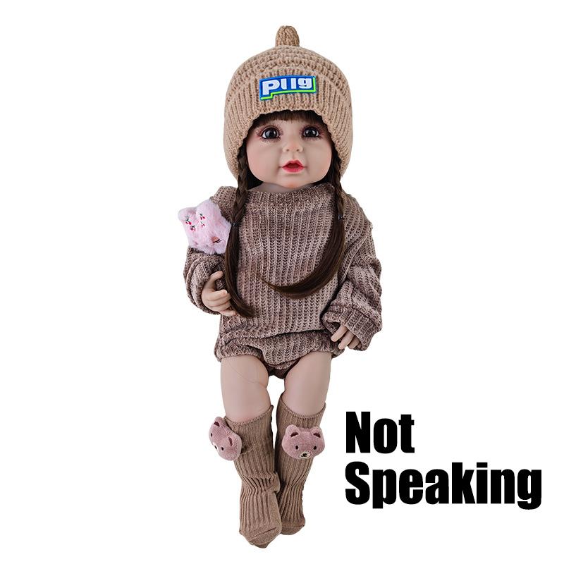 

Rebirth Doll 55cm Simulation Baby Doll Vinyl Doll Full Soft Glue High Color Doll Toy Doll темные хаки