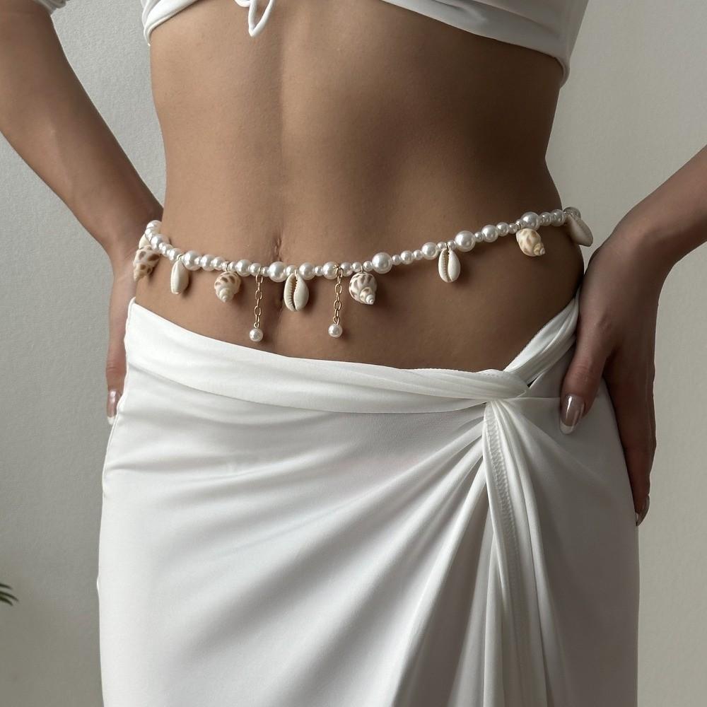 Double Layer Boho Waist Chain Bohemian Style Body Chain Belt New Seashell Belly Chain Beach