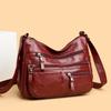 Sac à Bandoulière Grande Capacité Sac à Bandoulière pour Femmes Sac PU Multicouche pour Mère d'Âge Moyen