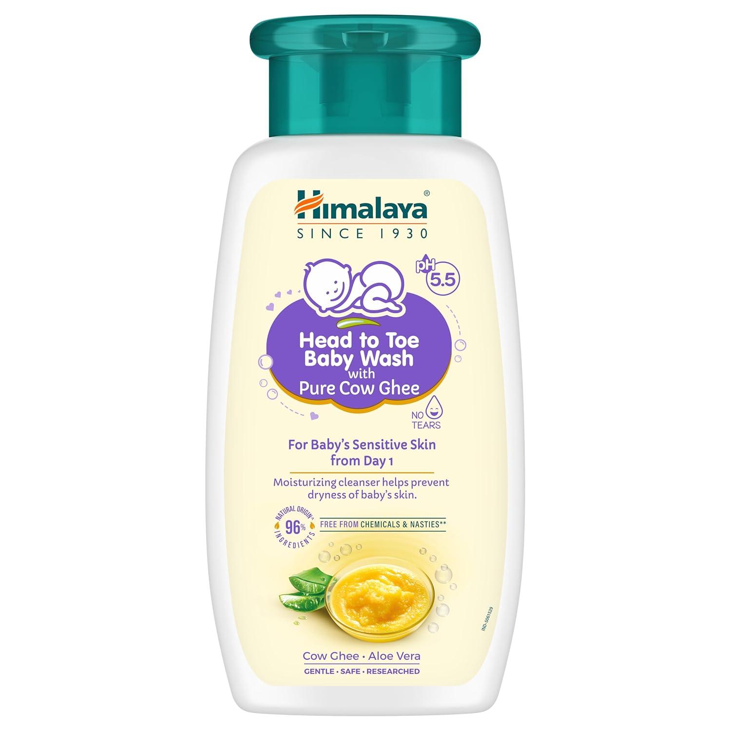 

Himalaya Head To Toe Baby Wash With Pure Cow Ghee 200Ml|Ph5.5|Aloe Vera|Soap Free|Safe For Newborn 200 ML