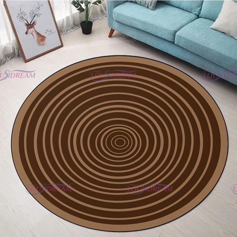 Farmhouse Rustic Tree Rings Rustic Area Rug Round Circle Carpet Livingroom Bedroom Floor Mats for Bathroom Modern Home Decor