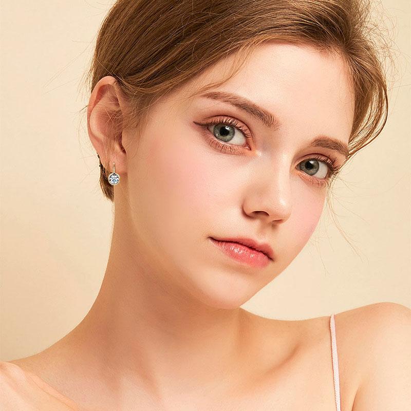 10K Solid Yellow Gold Ear Huggies with Certificate Moissanite Earring Hoop Clip Earring Wedding Wedding Banquet Fine Jewelry New