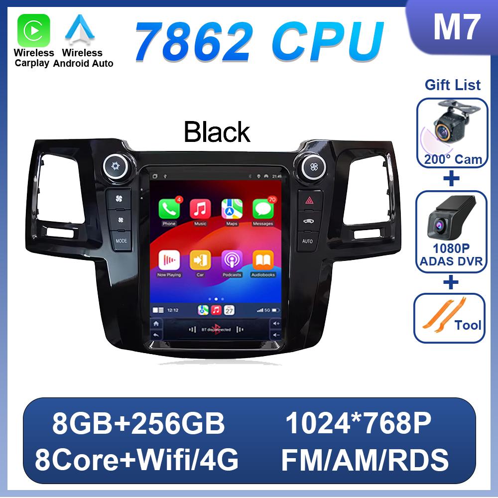 9.7 Inch For Toyota Fortuner Hilux MT Revo 2005 - 2015 For Tesla Style Car Radio Multimedia Video Player 2 Din Android 14 DSP