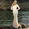 European and American Women's Clothing Autumn New Solid Color Slim-fitting Backless Long-sleeved Pleated Temperament Long Dress Dress Women