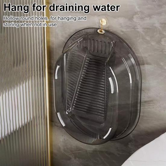 

Washboard Basin Non-Slip Transparent Design Large Capacity Heavy Duty Bathroom Washing Basin with Washboard