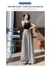 2025 Women's Ice Silk Striped High-Waisted Wide-Leg Pants for Summer