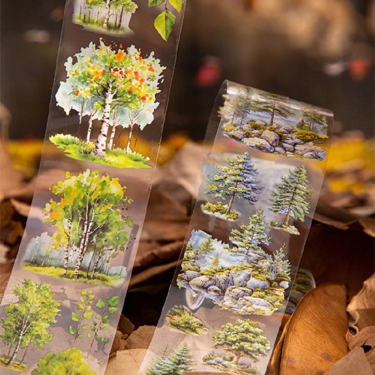 Forests Tape Beauty Tape Masking Tape Aesthetic Decorative Tape Hand Account Tape for Journaling Scrapbooking