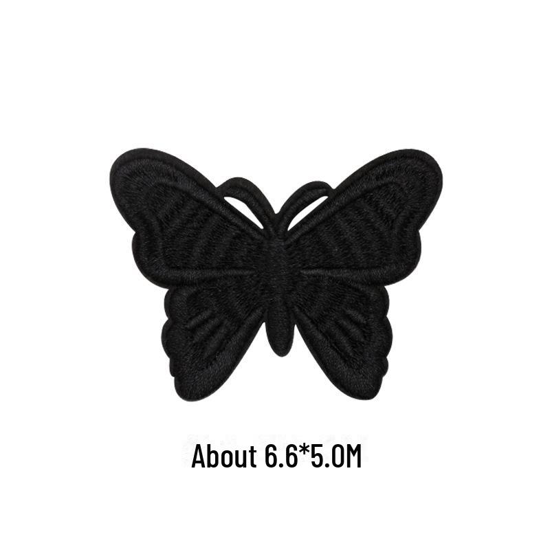 Black Self-Adhesive Embroidery Patch for DIY Clothes Repair and Decoration