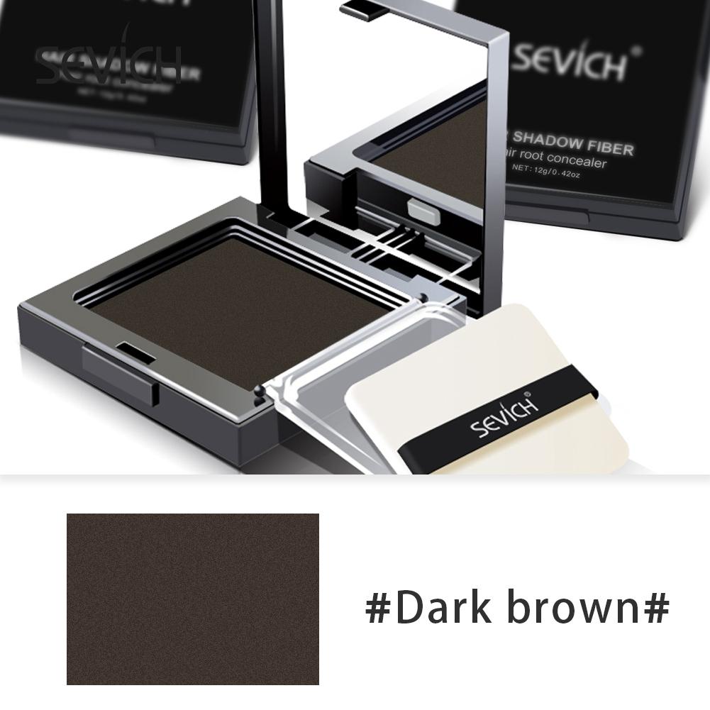 SEVICH Poudre capillaire magique duveteuse 12 g pour ligne de cheveux, ombre à paupières, anti-cernes, couverture des racines, couverture grise, unisexe, instantanément, noir/brun foncé/café
