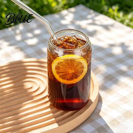 Clear Glass Tumbler Resistant Borosilicate Cup Bamboo with for Milkshake Lid Heat Tumbler Retro Mason Eco Friendly Water Bottle