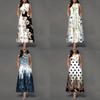 Urban Chic Printed Polyester Sleeveless Maxi Dress For Work And Casual Wear