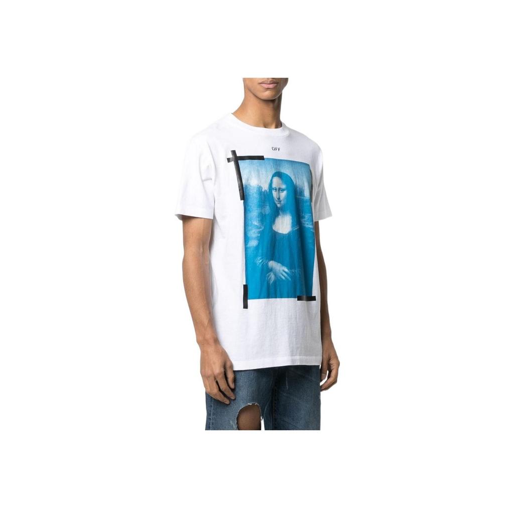 Off-White Ss22 Mona Lisa Pattern Printed Short Sleeve T-Shirt Men T-Shirts White OMAA027R21JER0020110WHITE