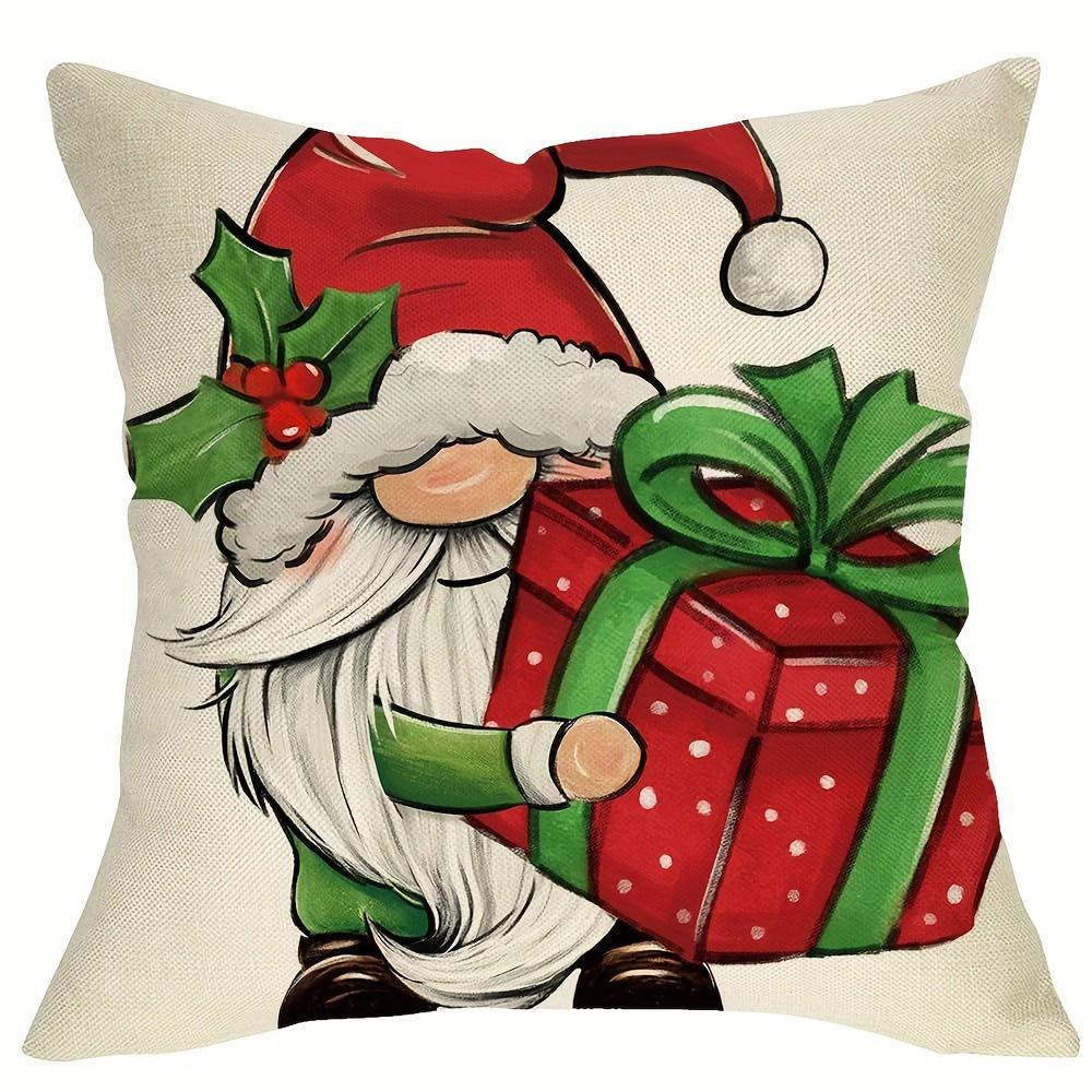 Christmas-Themed Pillow Covers: Santa, Gifts, Tree, Snowman Designs! Sofa room decoration New Year holiday home decoration