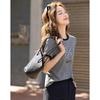 DEMANA Women's Ribbed Letter Print T-Shirt