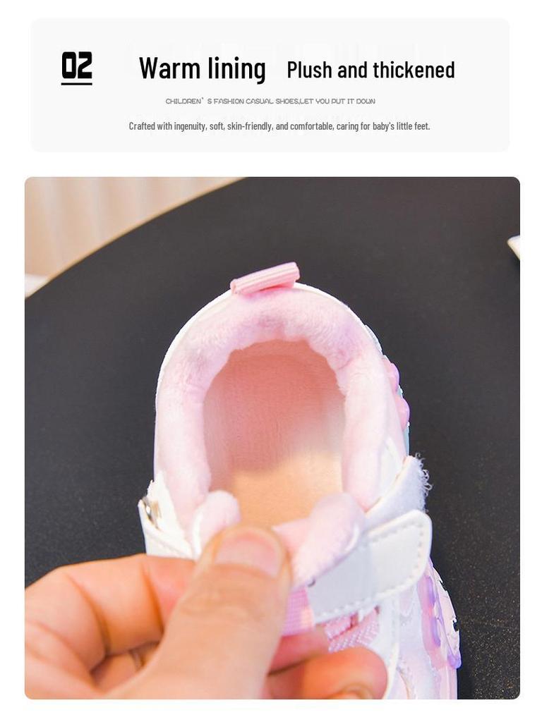 Dziecięce Buty do Biegania ze Skóry z Postaciami z Kreskówek - Koreański Styl Jesień/Zima 2025 Codzienne Trampki dla Maluchów i Uczniów