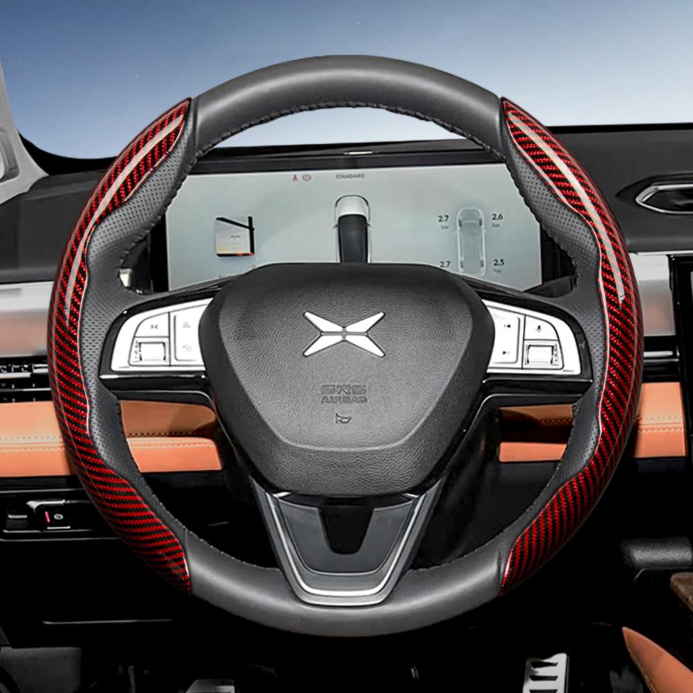 Zkfan8 Convient pour le volant Xpeng Texture Fibre de Carbone avec Design Segmenté à Libération Rapide, Durable, pour les Modèles Tels que G6 G9 P7 P7+