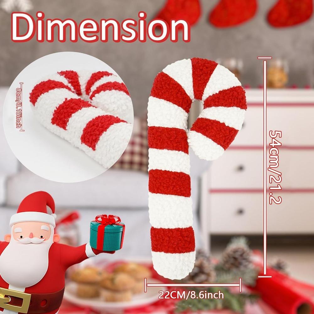 New Candy Cane Pillow 3D Candy Plush Pillow Pillow Creative Christmas Decoration Decorative Candy Pillow Chair Cushion
