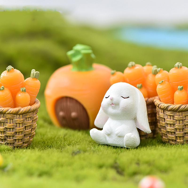 Sunmmer Rabbit Gift Figurines Fairy Garden Miniatures Resin Craft Landscape