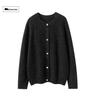 Women's Cashmere Cardigan: Thick, Round Neck, Raglan Sleeves, Versatile Knit for Autumn/Winter.