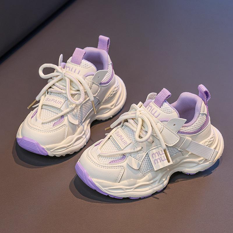 Buty dziewczęce 2025 jesień nowe dziecięce siateczkowe sportowe buty do biegania wersja koreańska oddychające chłopięce casualowe buty taty