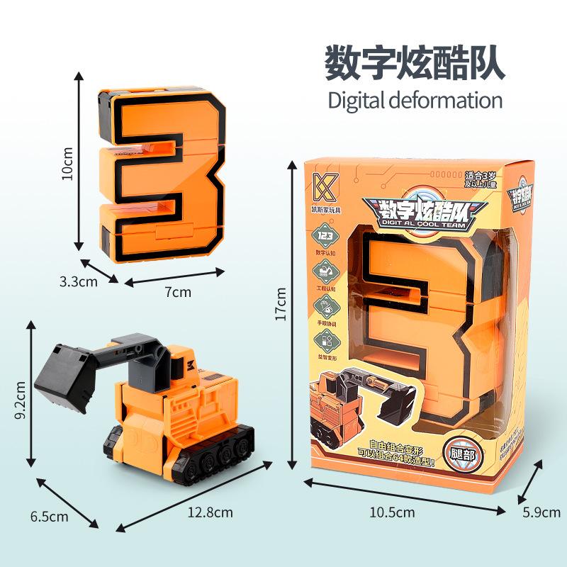 

Большая цифровая игрушка-деформация для детей от 3 до 6 лет, головоломка для мальчиков, разнообразный алфавитный символ, подходящий роботу Кинг-Конгу пастельный оранжевый