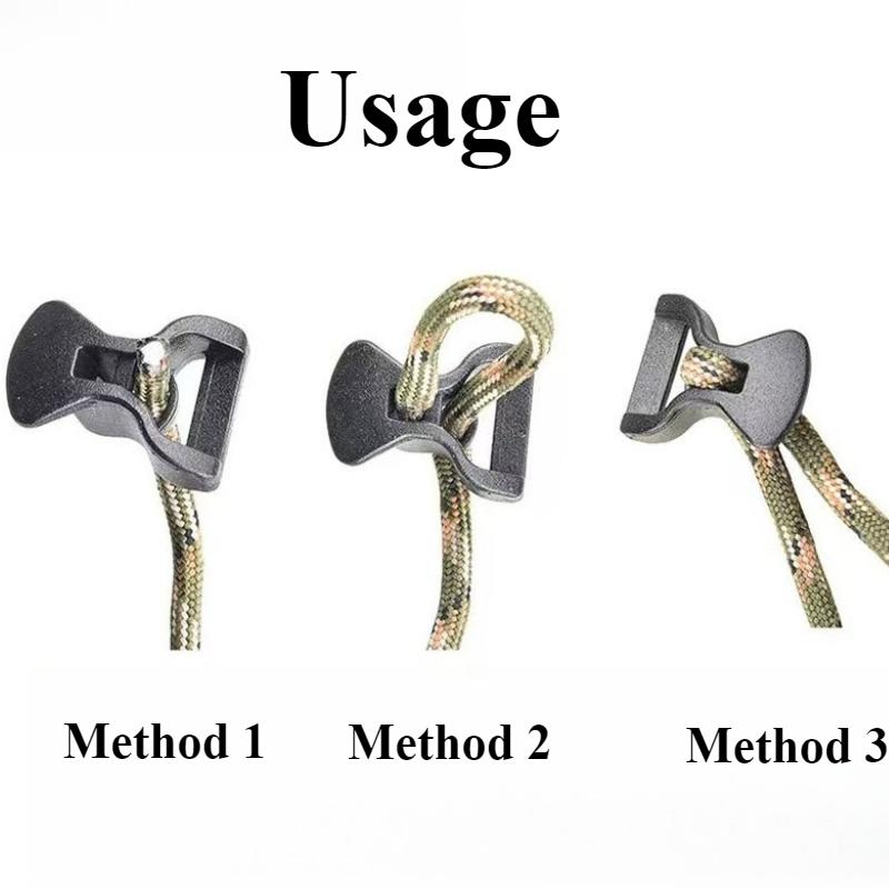 10pcs Camping Awning Tent Guyline Runner GuyLines Stopper Cord Rope Tightener Tensioner Backpack Outdoor Accessories
